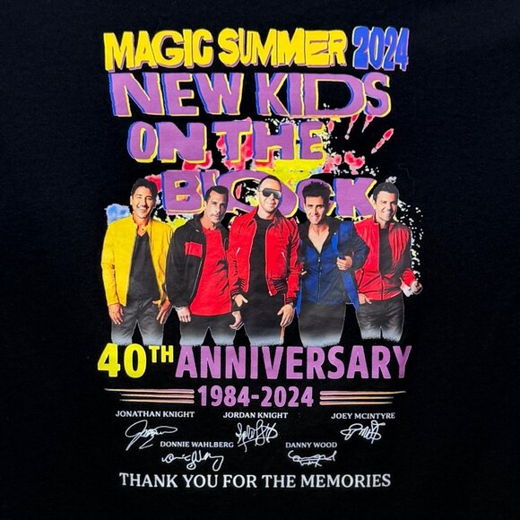 New Kids On The Block 2024 Magic Summer 40th Anniversary Tee Unisex S Black - Picture 4 of 8